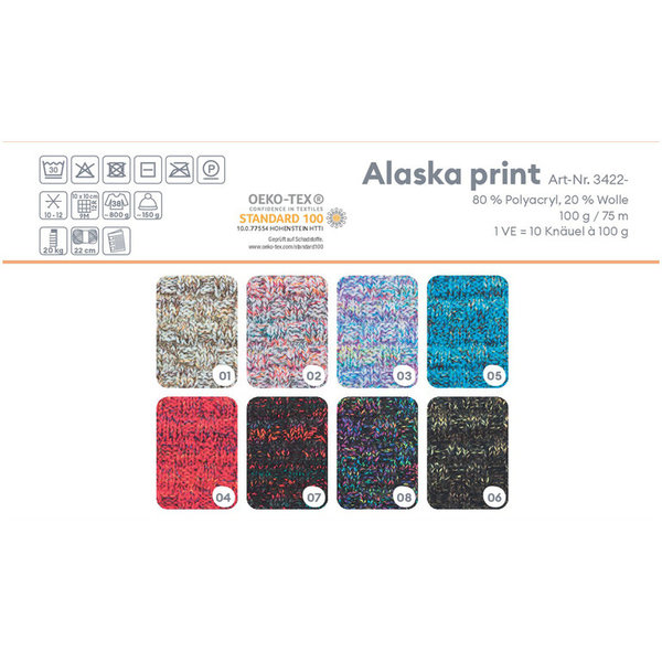 Gründl: Alaska print, 100g ~ 75m