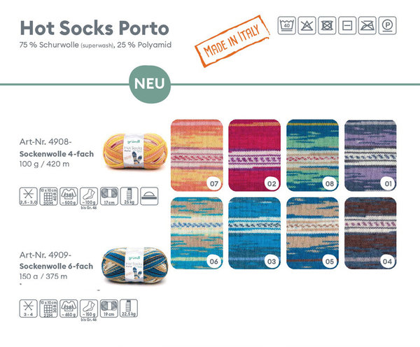 Gründl: Hot Socks Porto 150g 6-fach